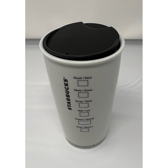 Starbucks 2006 Vtg Mug Tall White Ceramic Coffee Mug Green Mermaid Logo 12oz - Picture 2 of 5